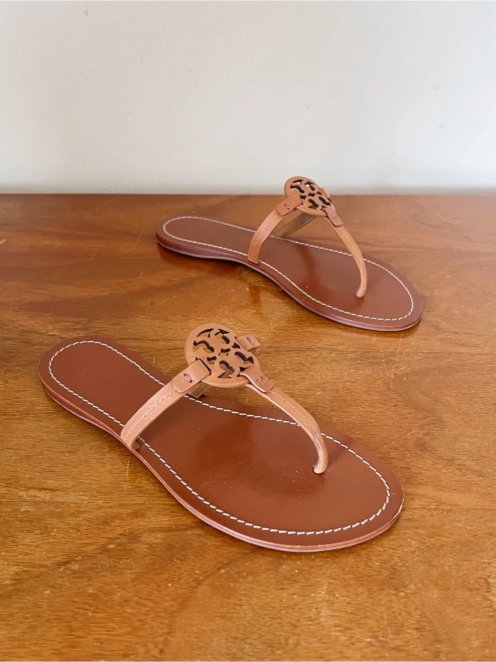Tory Burch • Mini Miller Gabriel Flat Thong in Royal Tan brown leather sandal